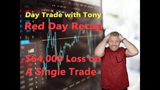 Day Trade With Tony RED Day Recap $QNRX, $MGAM, $NERV & $NVIV for a Big -$28k RED Day