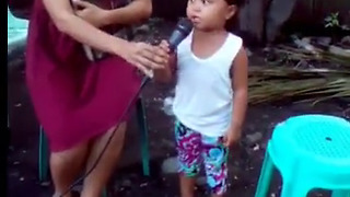 Cute Little Filipino Girl Singing Song on her Birthday