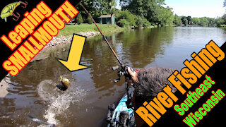 Topwater Wakebait Smallmouth Bass!!! Kayak Bass Fishing in Southeast Wisconsin