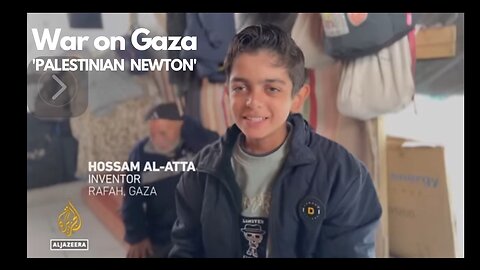 Al Jazeera | Gaza 15 yr. old Palestinian boy Hossam Al-Atta | Successfully generated electricity