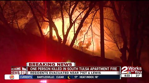 One person killed in South Tulsa Apartment Fire
