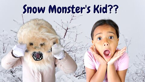 Kids Videos: Girl Finds A Snow Monster Kid!