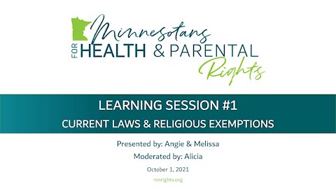 Learning Session #1 - Religious Exemptions