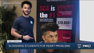 Students being screened for heart issues