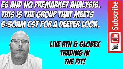 ES NQ Premarket Analysis Group SP 500 NQ 100 The Pit Futures Trading