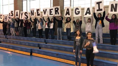 Carmel High School students protest gun violence in walkout