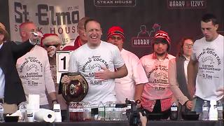 Joey Chestnut defends title, wins St. Elmo's Shrimp Cocktail Eating Contest for 5th consecutive year