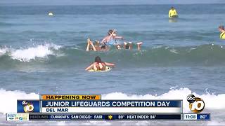 San Diego Junior Lifeguard competition at Del Mar beach