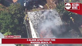 One person hospitalized after 3-alarm fire destroys 2-story home in Madeira Beach