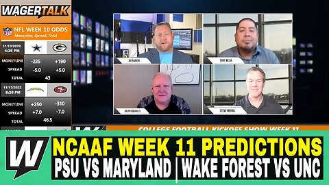 Happy Hour CFB Kickoff Show | NCAAF Week 11 Predictions | PSU vs Maryland | Wake Forest vs UNC
