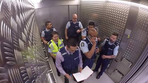 Police Officers Lay Down Amazing Beat During Elevator Ride
