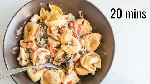 Nice And Easy Creamy Tortellini With Cream Cheese And Kale