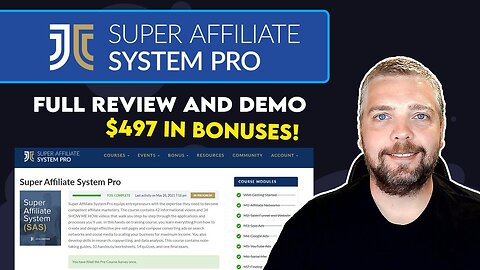 Super Affiliate System Review - How I made over 100 sales with John Crestani SAS training