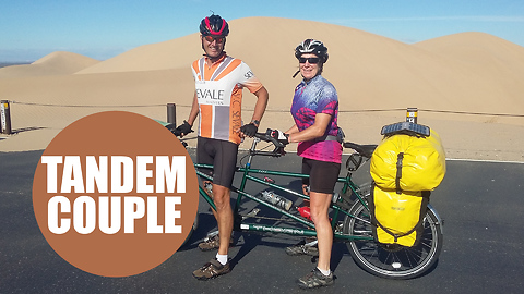 Middle-aged couple travel 11,500 miles around the world on a tandem bike