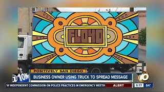 Local business owner uses truck to spread message