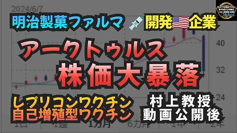 気になったニュース◆明治製菓ファルマレプリコンワクチンを開発した米企業アークトゥルス株価大暴落 村上教授の動画公開効果か◆アレの最も懸念されるのは｢脳｣へのダメージ