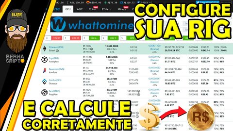 CALCULADORA DE RENDIMENTO WHATTOMINE COMO VOCÊ NUNCA VIU, SUA RIG CONFIGURADA em R$ ❗ - BERNA CRIPTO