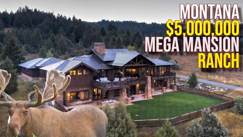 Inside $5,000,000 Montana Mega Mansion Ranch!!