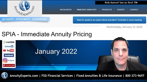 Single Premium Immediate Annuity Pricing January 2022