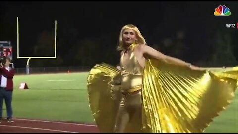 Vermont high school's halftime show is a drag Queen pageant.