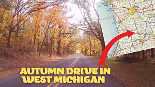 Relaxing Drive | Fall Leaf colors in West Michigan | Ambient Music | Peak Autum foilage