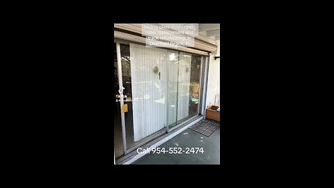 Sliding glass door repair; roller replacement and track refurbishing, in Deerfield Beach, Fl.