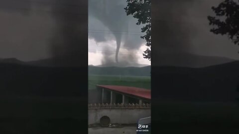 Tornado near Inner Mongolia, China this afternoon. Just incredible....
