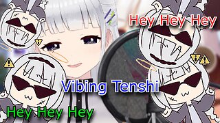 comedian vtuber shirayuri lily vibing with the music - Hey hey hey!