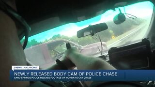 Sand Springs police release body camera video from highway chase