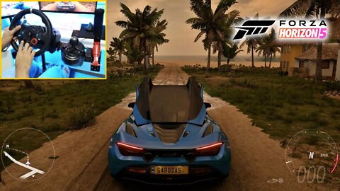 FORZA HORIZON 5 - MCLAREN 720S SPIDER CONVERTIBLE - (Steering Wheel + Shifter) Gameplay FH5 4k