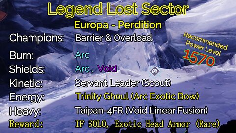 Destiny 2 Legend Lost Sector: Europa - Perdition on my Titan 10-30-22