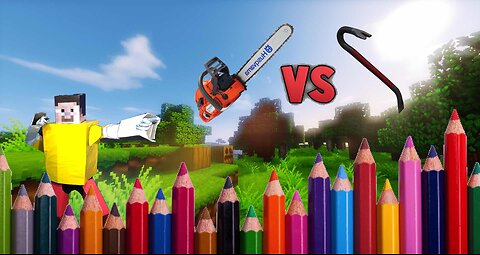Minecraft. Chainsaw vs pry bar. Pencil Test