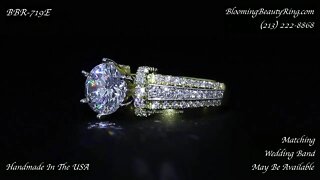 BBR 719E Gold Diamond Engagement Ring By BloomingBeautyRing.com