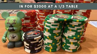 IN FOR $2000 AT A 1/3 TABLE - Kyle Fischl Poker Vlog Ep 67