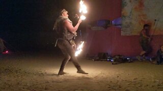 Fire Dancer at Burning Man 2022