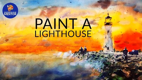 Lighthouse Painting Tutorial For Beginners - How To Plan and Paint ANY Landscape