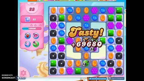 Candy Crush Level 1007 Audio Talkthrough, 2 Stars 0 Boosters