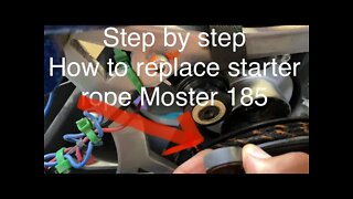 How to replace the puller rope for a starter on a moster 185 MY19/20