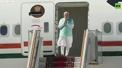 Indian Prime Minister Modi arrives in Moscow, Russia.