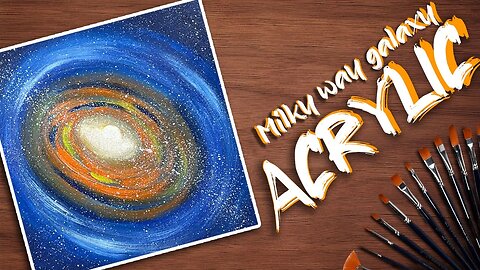 Milky way galaxy acrylic painting for beginners