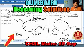 86/90🔥 Reasoning Solutions SSC CHSL Tier 2 Oliveboard 25 Sep | MEWS Maths #ssc #oliveboard #cgl2023