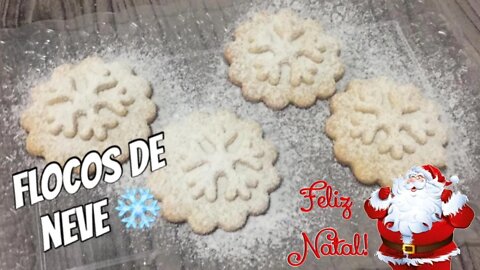 Especial de Natal 03 - Biscoitos Flocos de Neve - Delicadeza e Sofisticação nesses Biscoitos Lindos