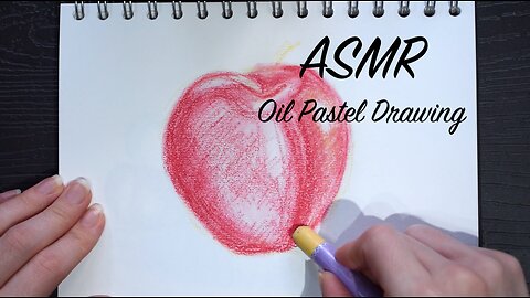 ASMR Oil Pastel Apple | Quiet Sketching Session | (No Talking)