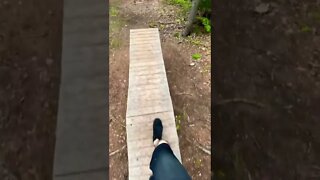 Walking on a bike ramp in the trails