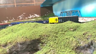 N Scale Maintenance train passing by