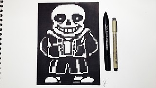 How to draw Sans from 'Undertale' - Speed drawing pixel art