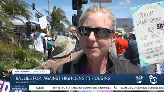 Rallies for, against high-density housing face off in San Diego