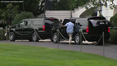 President Trump Leaves White House After Announcing Hamza Bin Laden Death