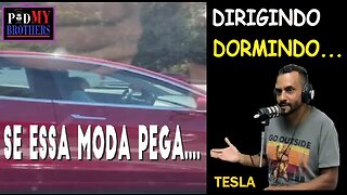 DORMIU DIRIGINDO O CARRO DA TESLA...