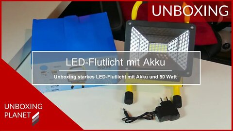 LED-Flutlicht mit Akku und 50 Watt Leistung - Unboxing Planet